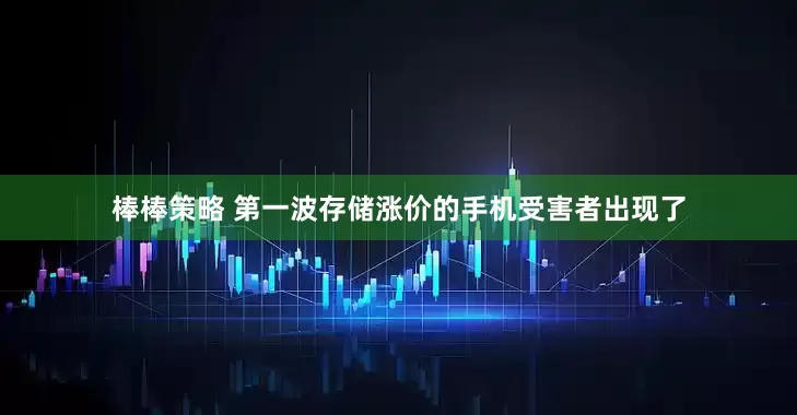 棒棒策略 第一波存储涨价的手机受害者出现了