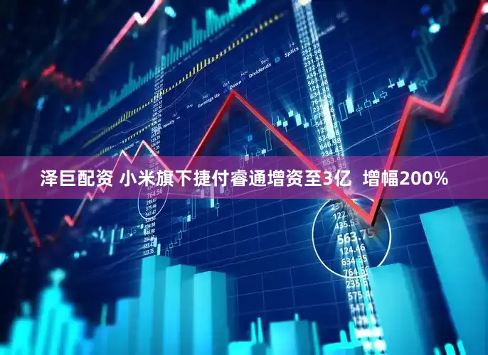 泽巨配资 小米旗下捷付睿通增资至3亿  增幅200%